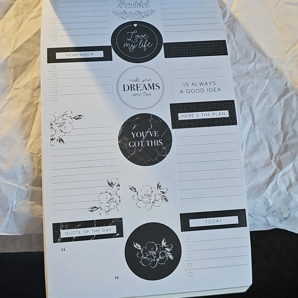 NWT Park Lane Black, White & Gold Planner Sticker Set 30 sheets